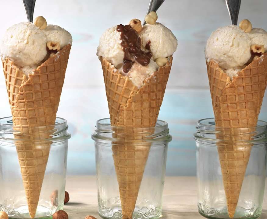 Gelato alla nocciola senza uova Low Fat