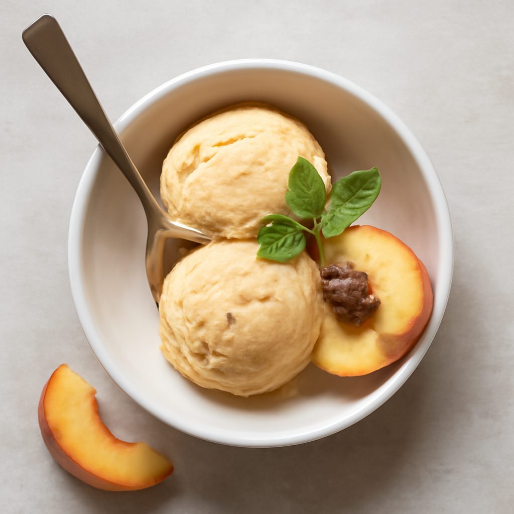 Gelato alla pesca proteico low-carb