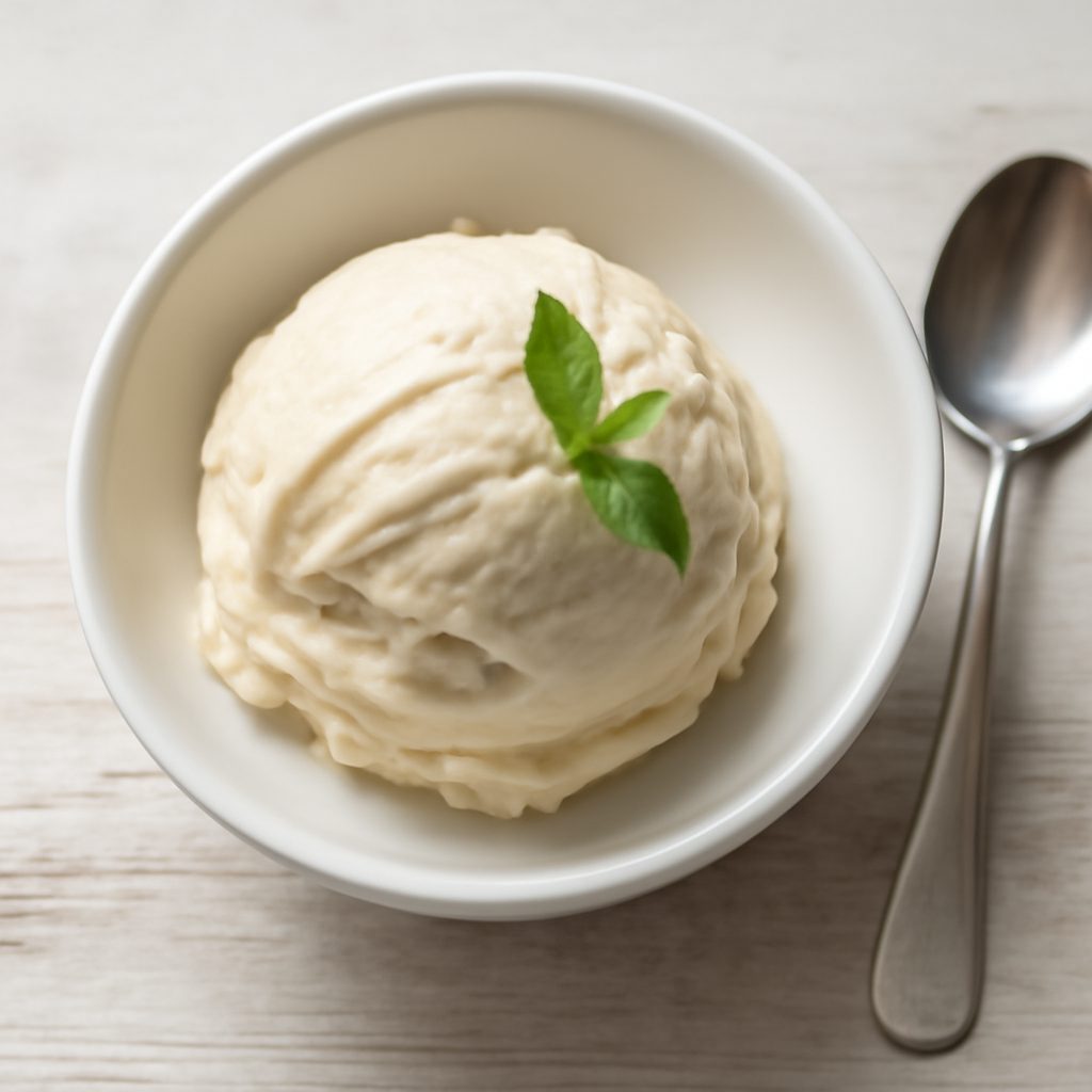 Gelato proteico alla cannella fit con gelée al vino rosso low-carb
