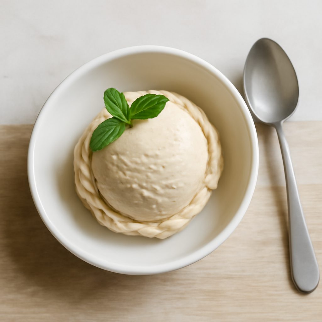 Gelato proteico in cialda fit con mirtilli caldi