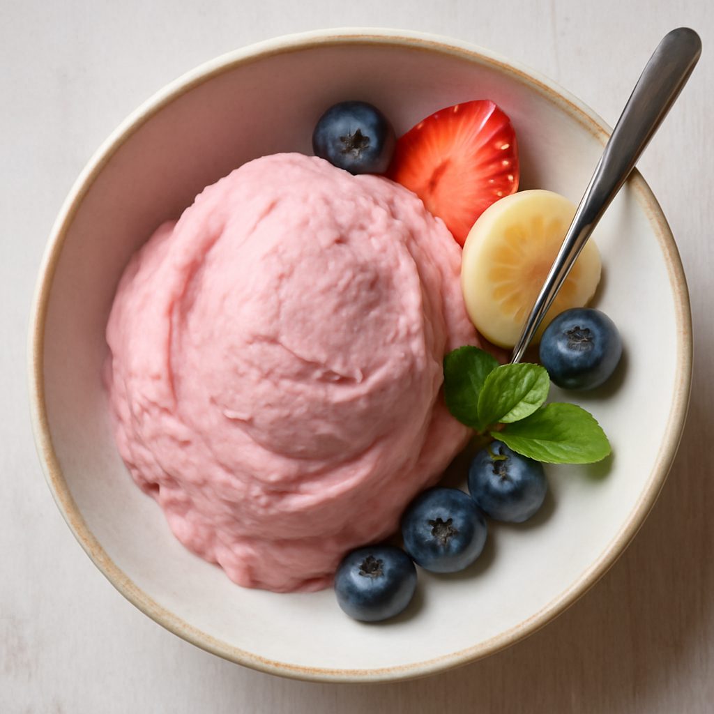 Gelato veloce alla frutta proteico low-carb