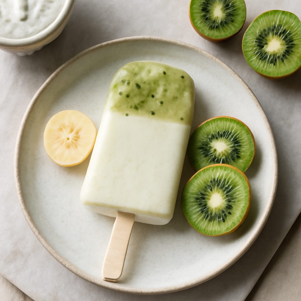Ghiaccioli cremosi kiwi e banana proteici low-carb