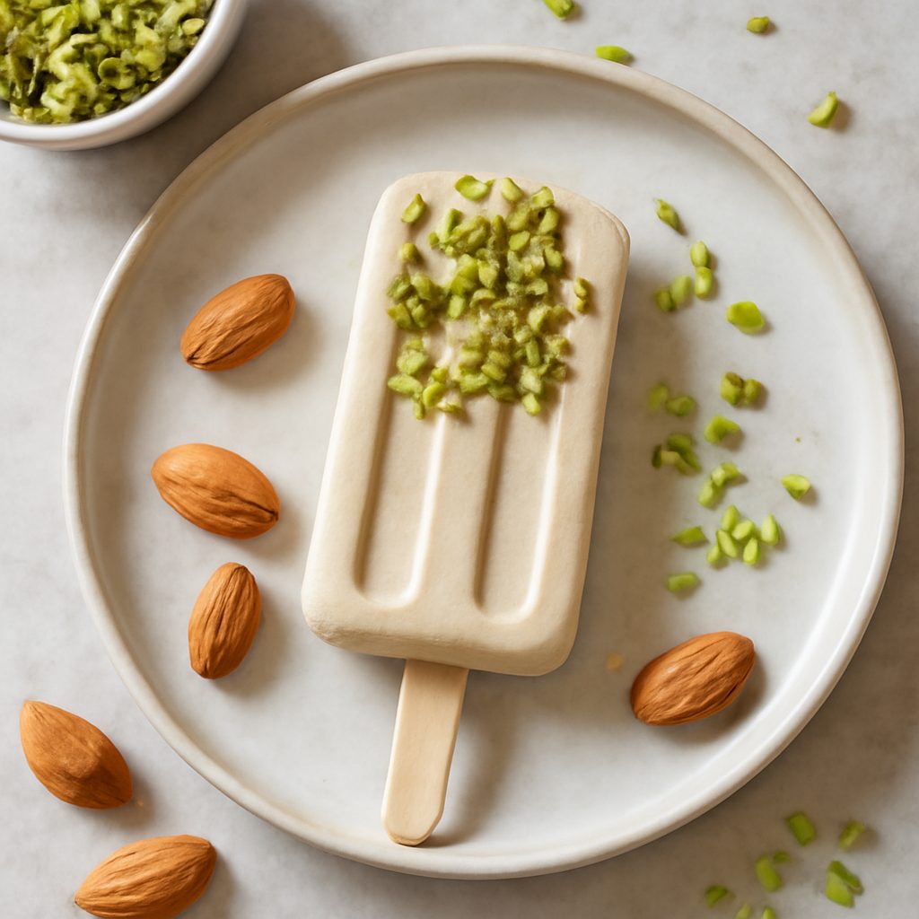 Ghiaccioli cremosi mandorla e pistacchio