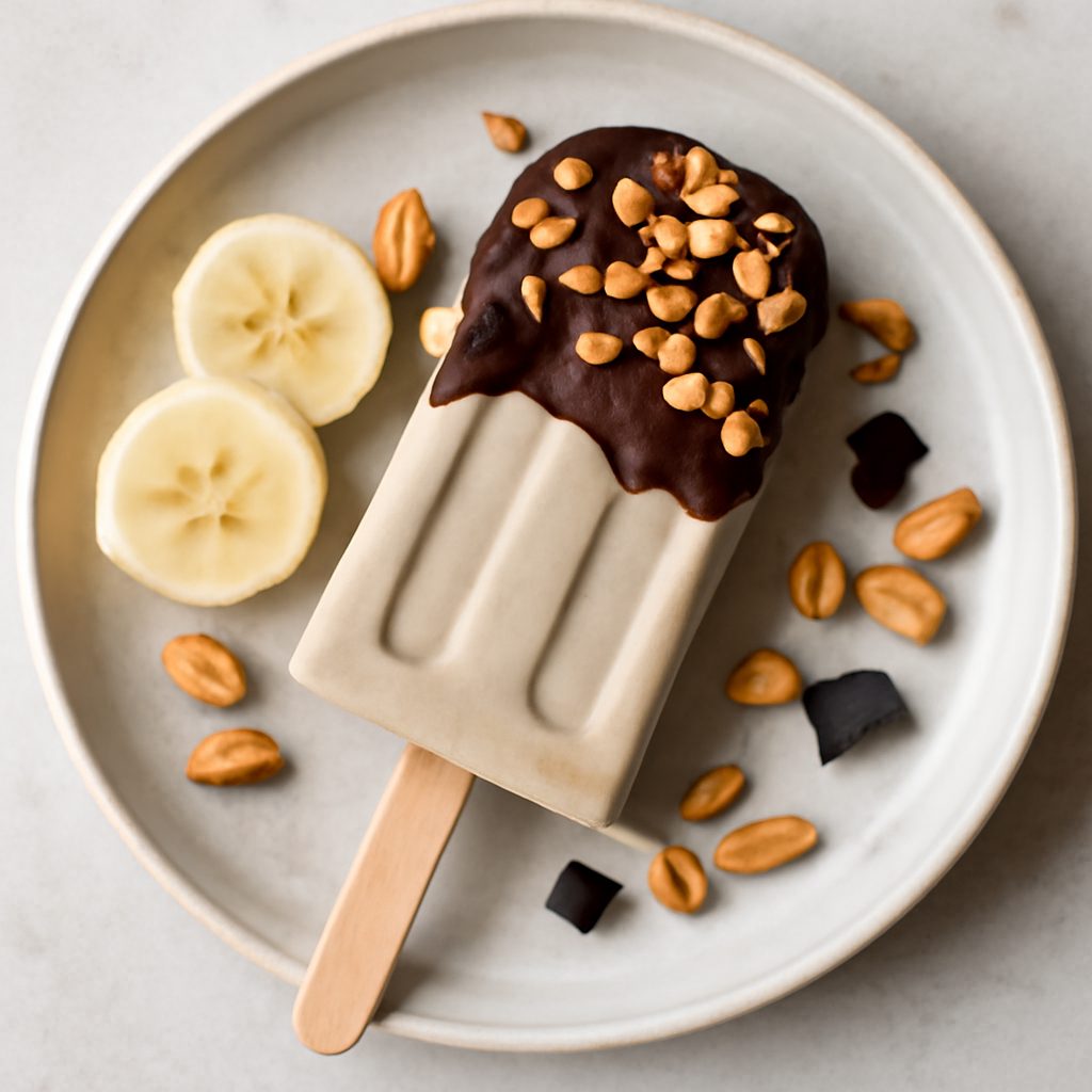 Ghiacciolo banana, arachidi e cioccolato