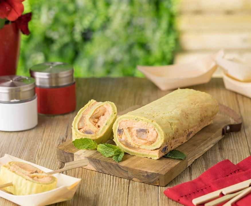 Girelle al basilico con melanzane e Feta Protein