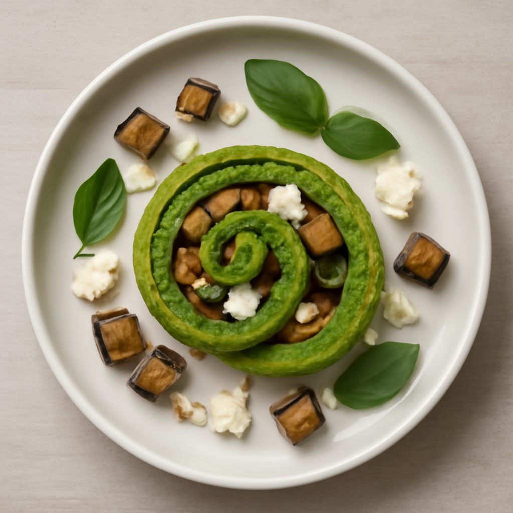 Girelle proteiche al basilico con melanzane e Feta fit