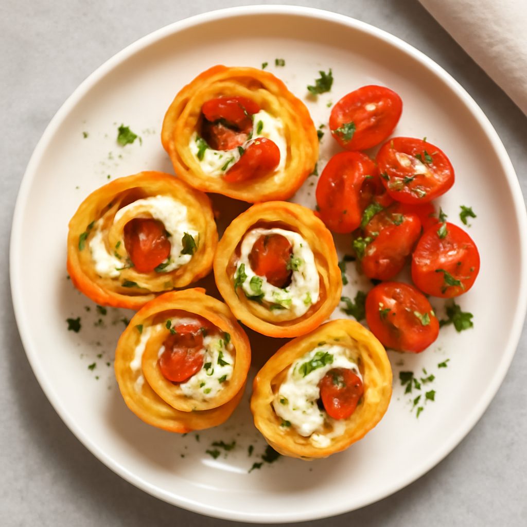 Girelle alla Paprika con Ricotta e Pomodorini