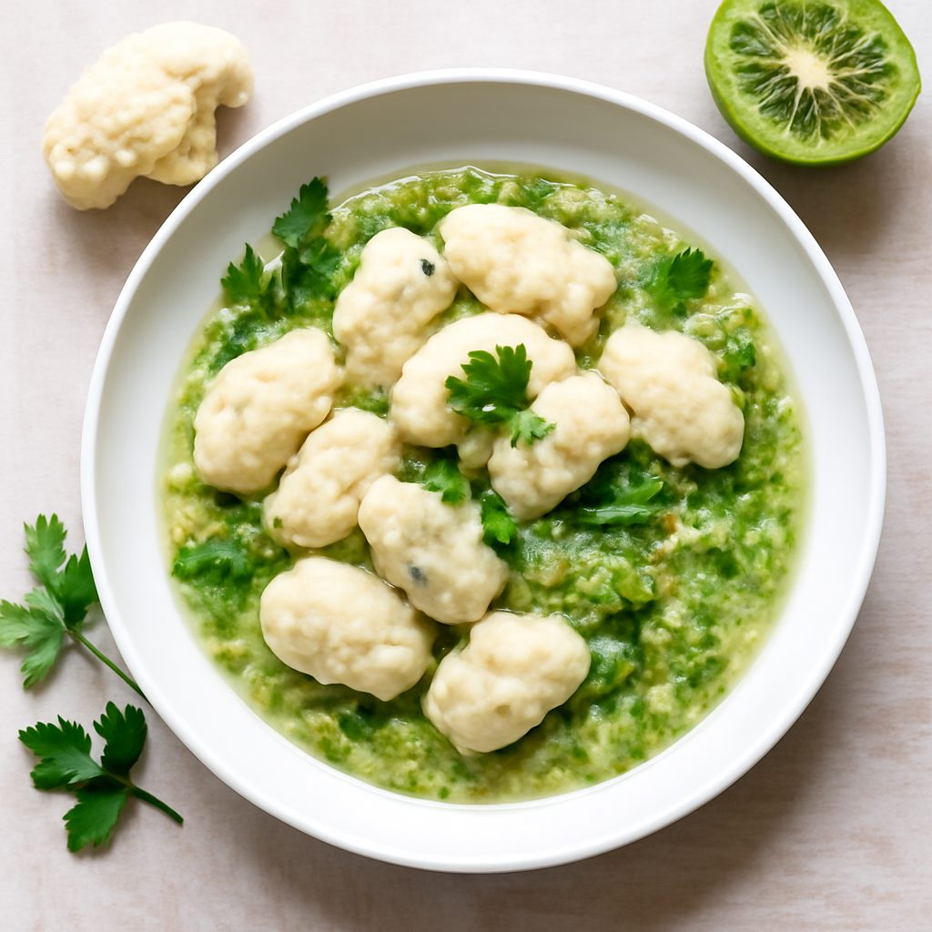 Gnocchi di cavolfiore con salsa di kiwi - Versione