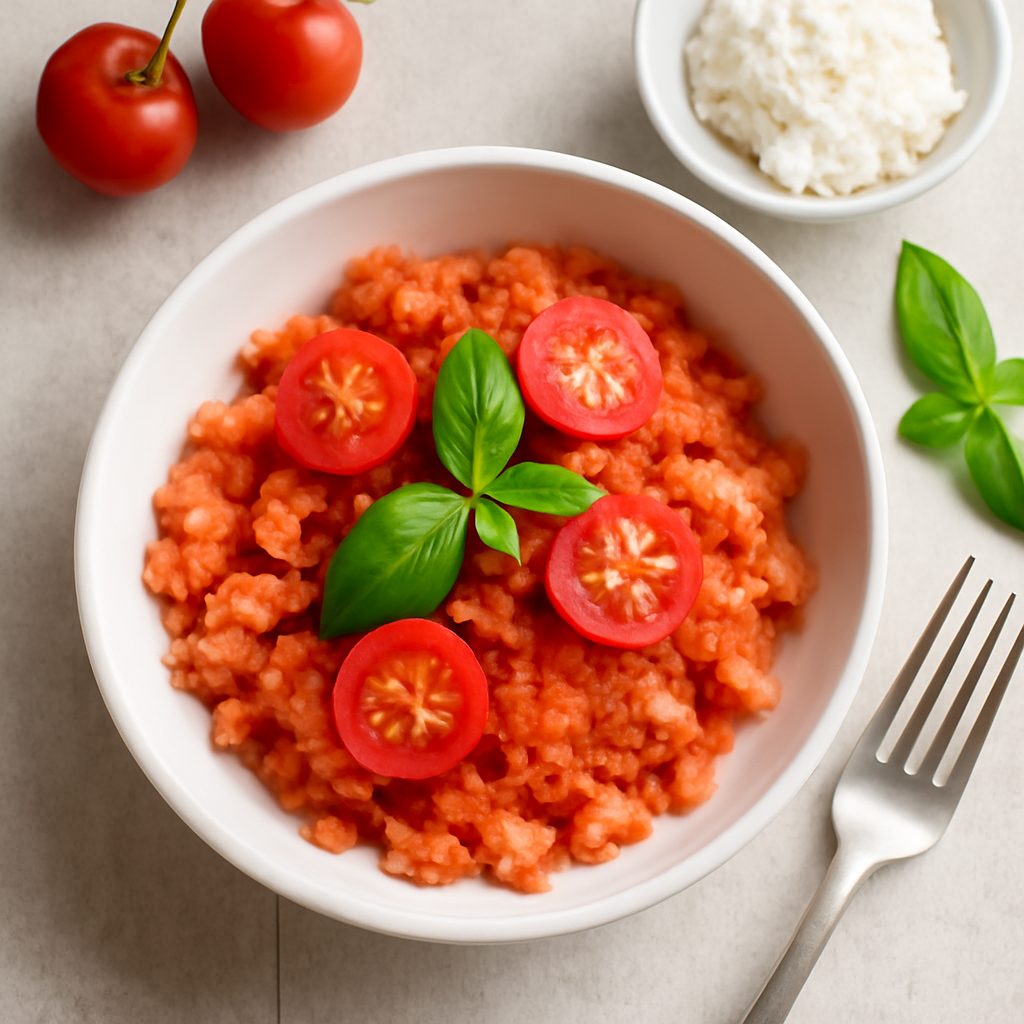 Granita ai pomodorini con yogurt greco, sedano e cetrioli Protein