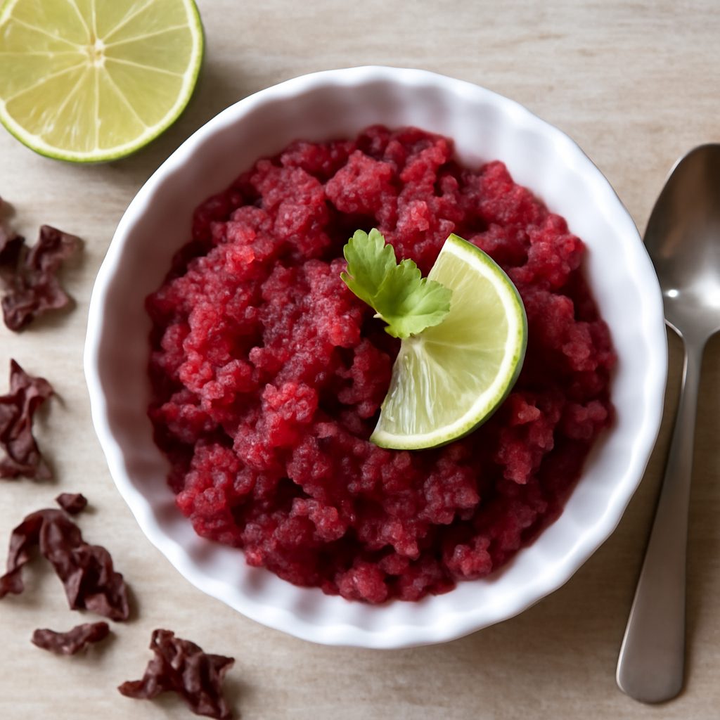 Granita all'ibisco e lime Proteica Low-Carb