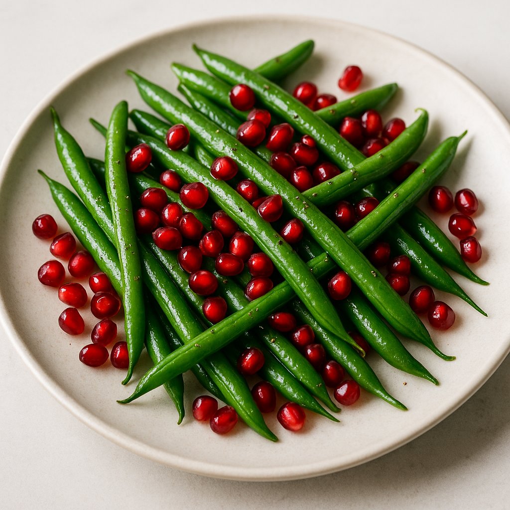 Green Beans with Pomegranate Seeds Low Fat