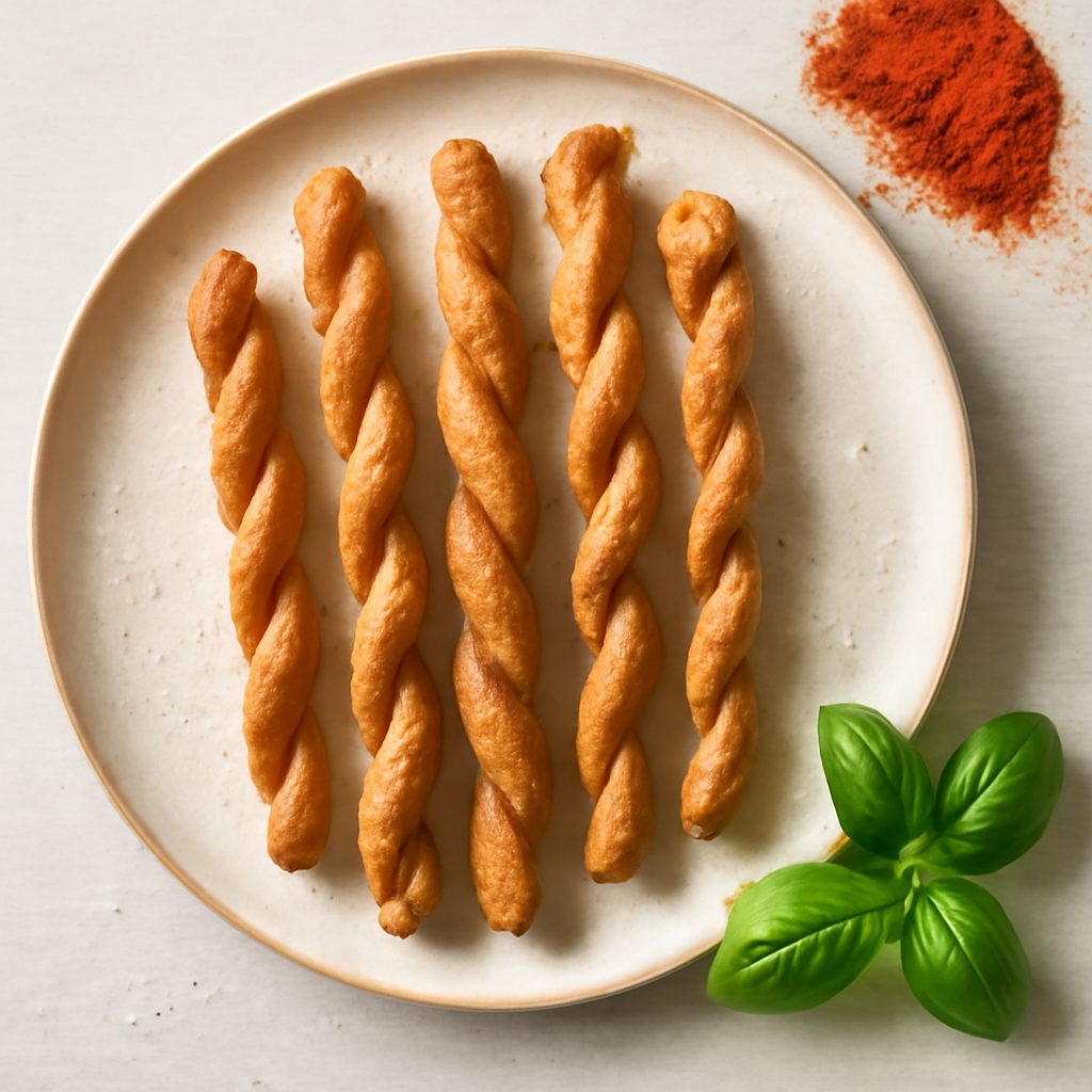 Grissini intrecciati alla paprika proteici low-carb