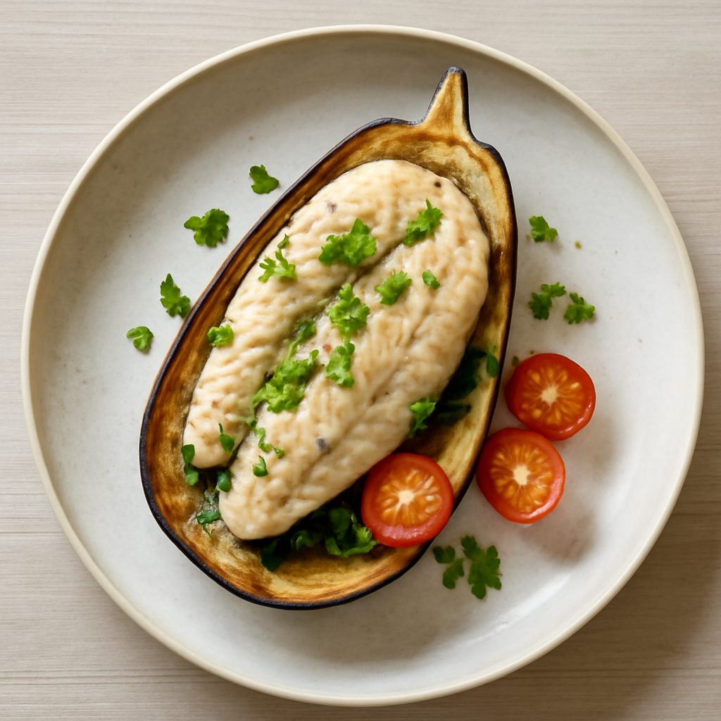Guscio di melanzana con filetto di sogliola Low Fat