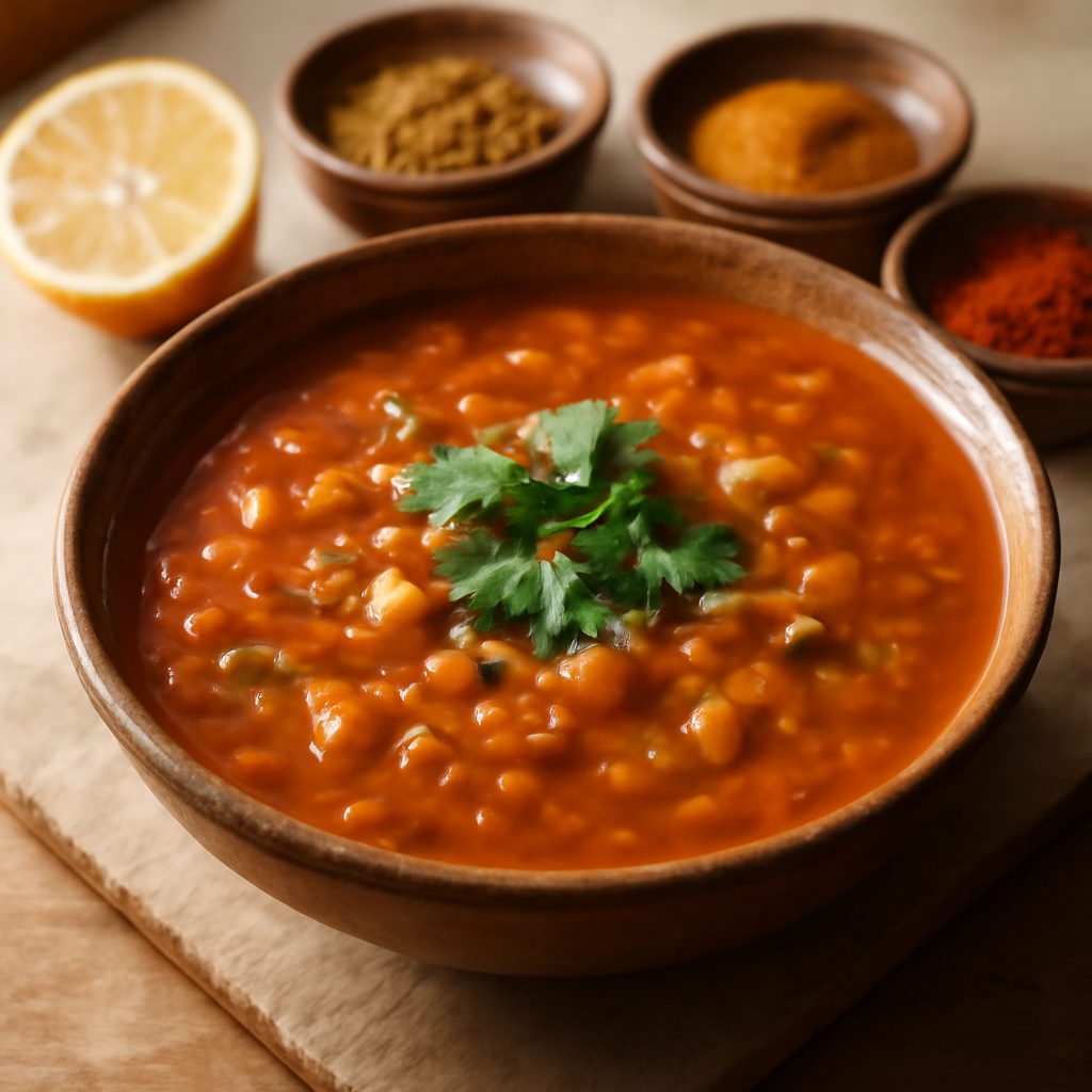 Harira marocchina light – Zuppa speziata di lenticchie e ceci
