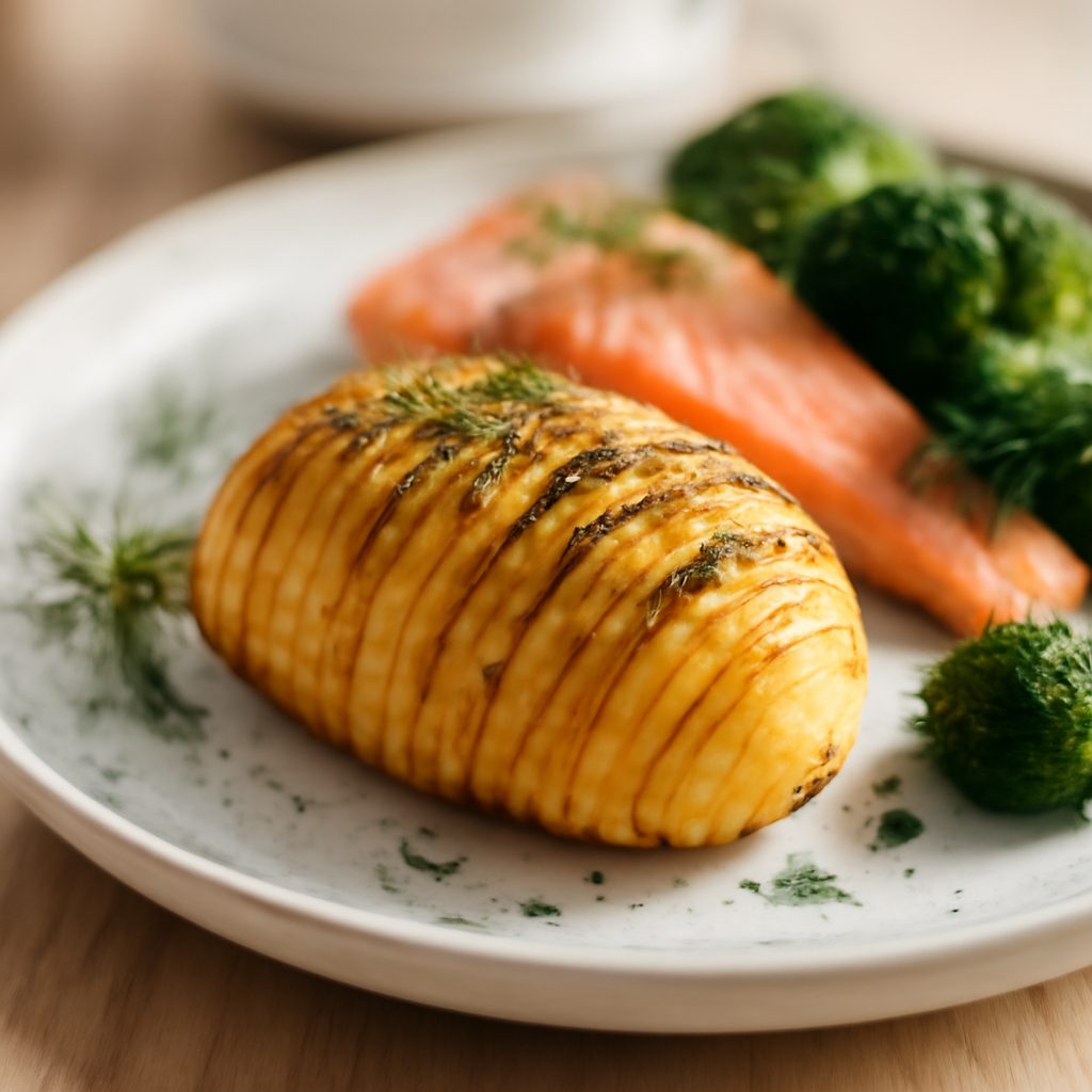 Hasselback Light al Forno con Cavolfiore e Formaggio