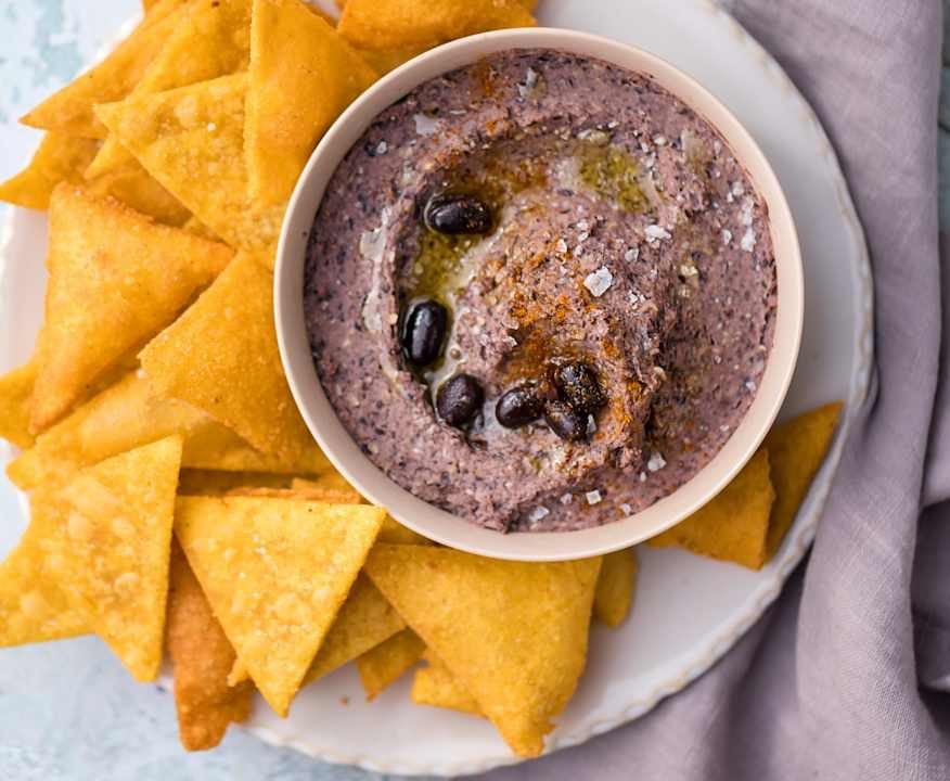 Hummus di fagioli neri con chips di mais Low Fat