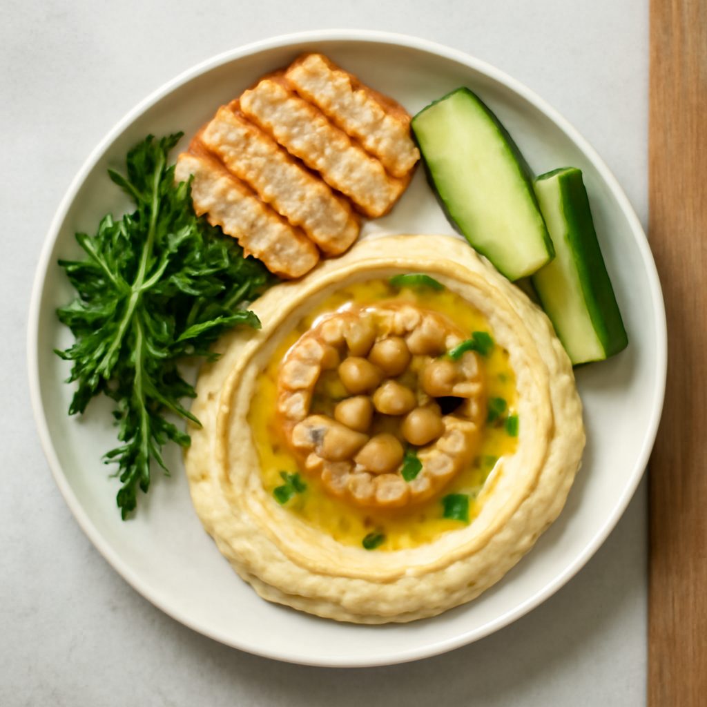 Hummus di fagioli neri con chips di parmigiano