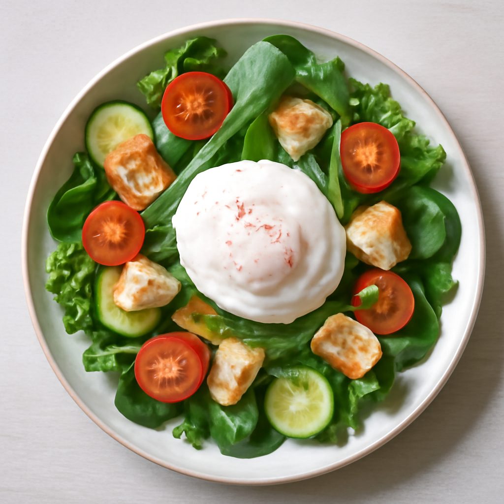 Insalata con Uovo Pochè Proteica Low-Carb