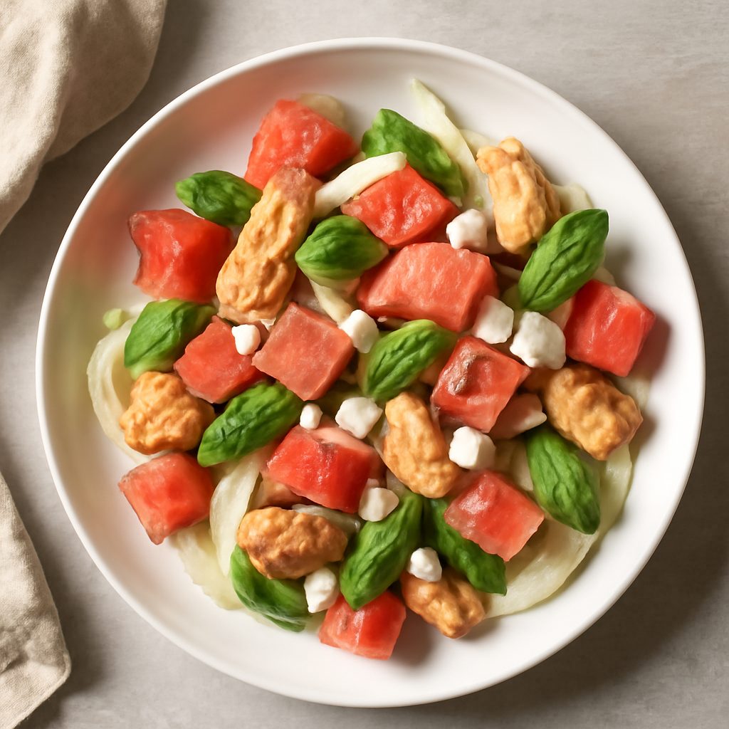 Insalata di anguria e finocchi proteica low-carb