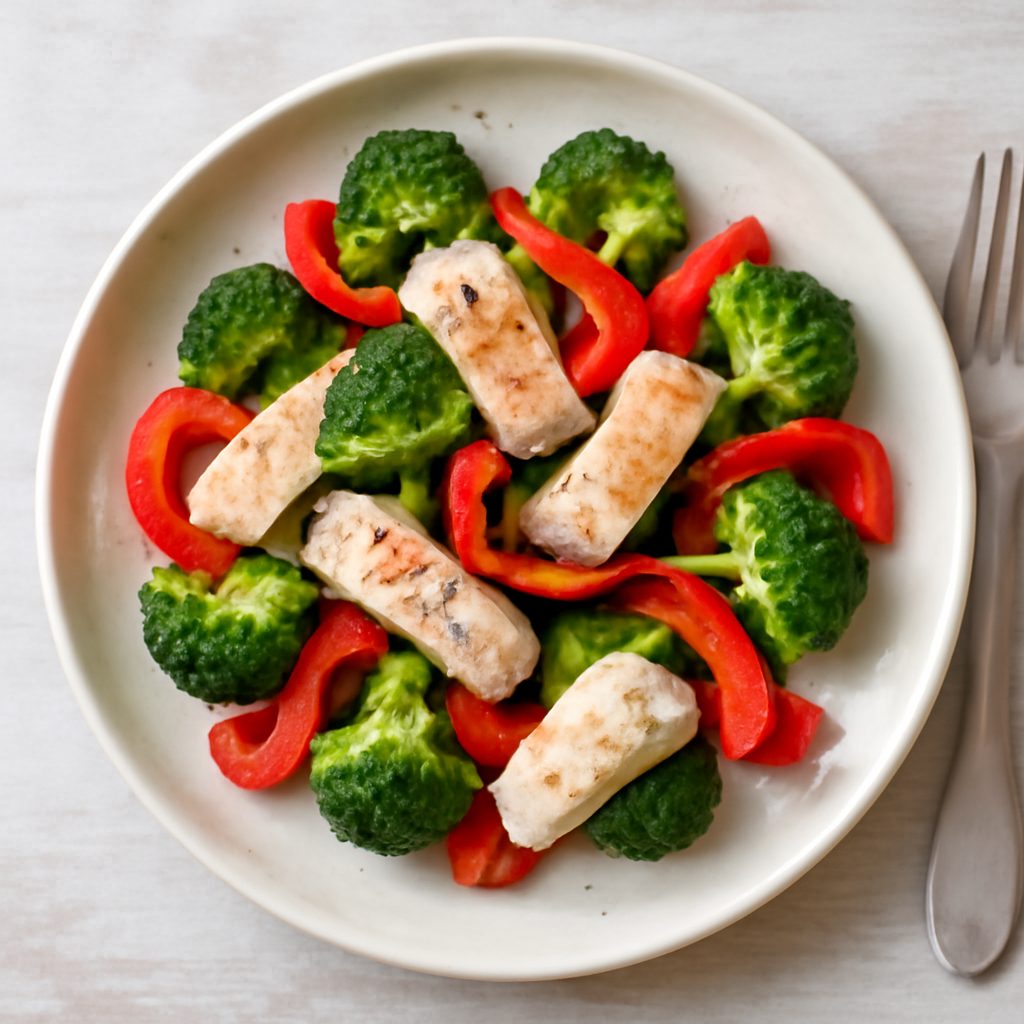 Insalata di broccoli e peperoni proteica low-carb fit