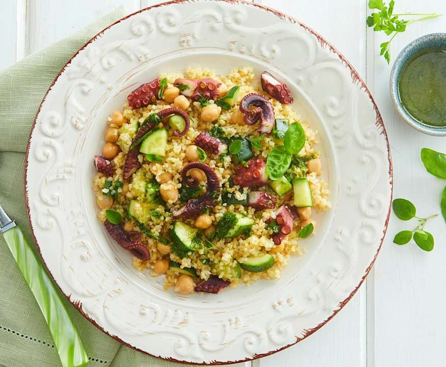Insalata di bulgur con polpo e ceci Low Fat