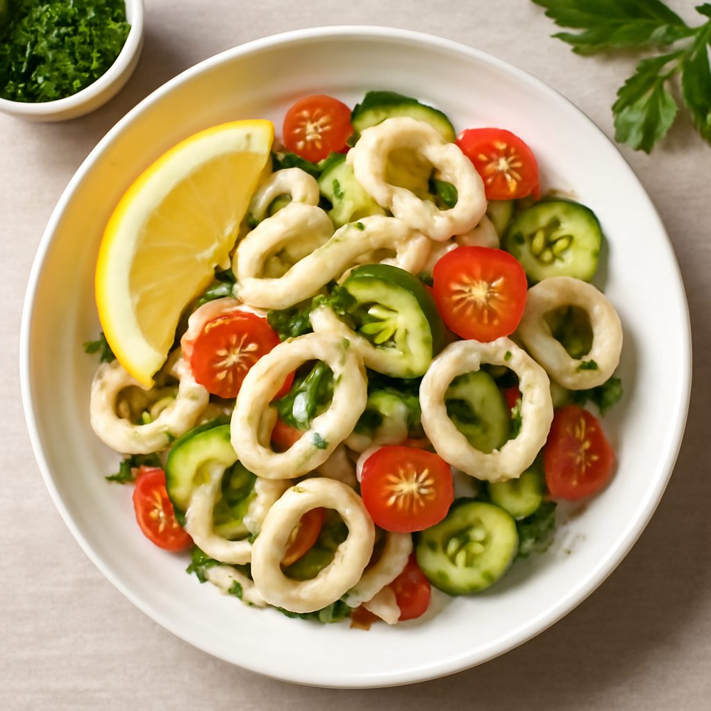 Insalata di calamari al limone proteica low-carb