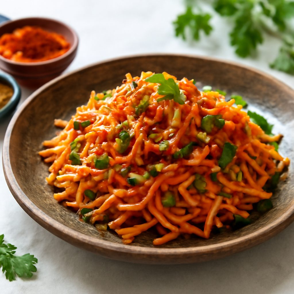 Insalata di carote filamentate al marocchino