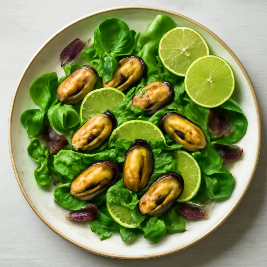 Insalata di cozze e salsa al lime proteica low-carb