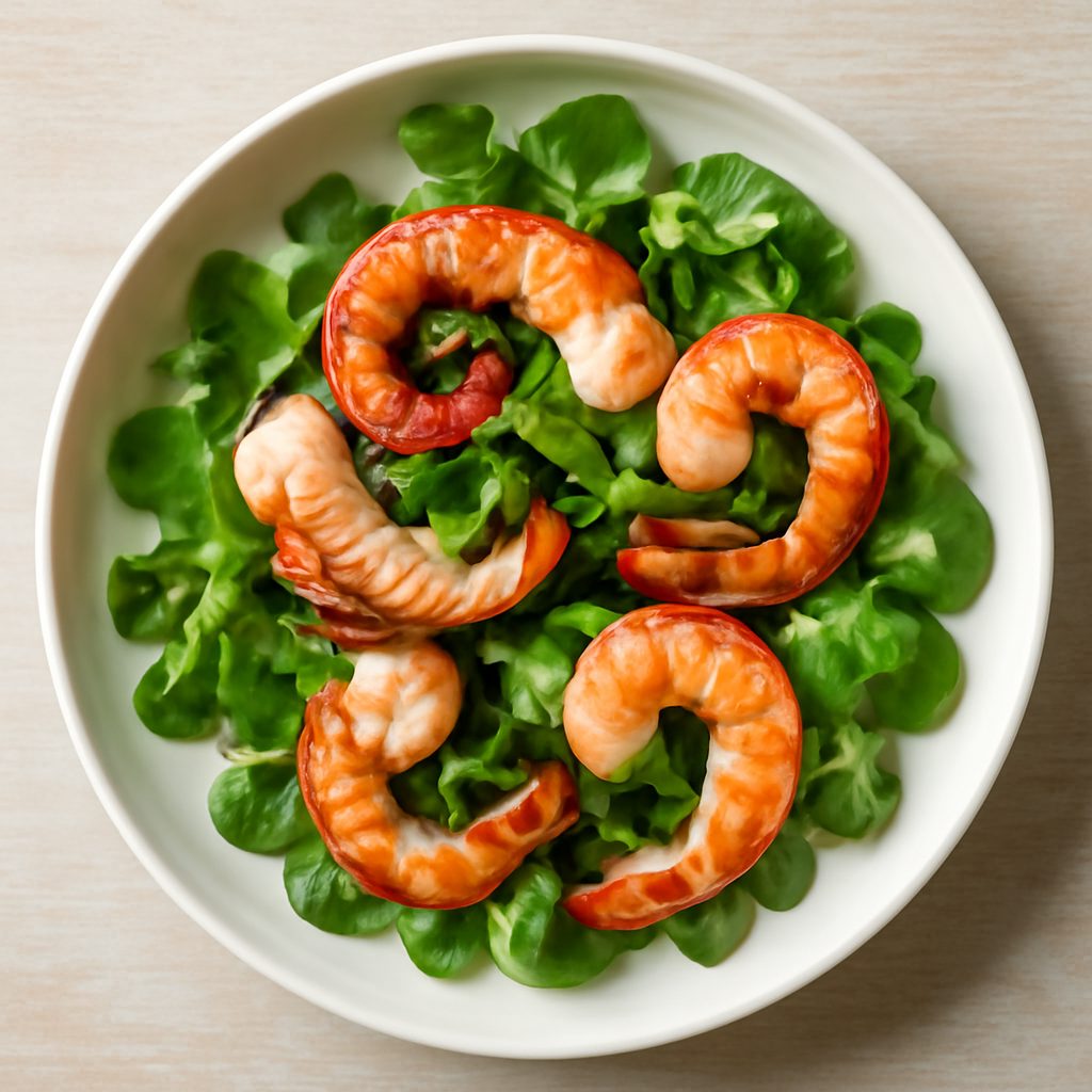 Insalata di crescione con polpo e gamberi proteico low-carb