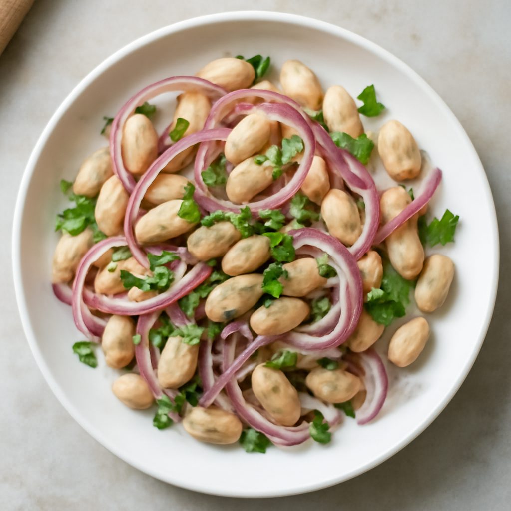 Insalata di fagioli e cipolla di Tropea proteica low-carb