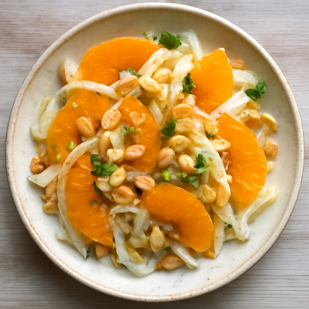 Insalata di finocchi con arance e mandorle proteica low-carb