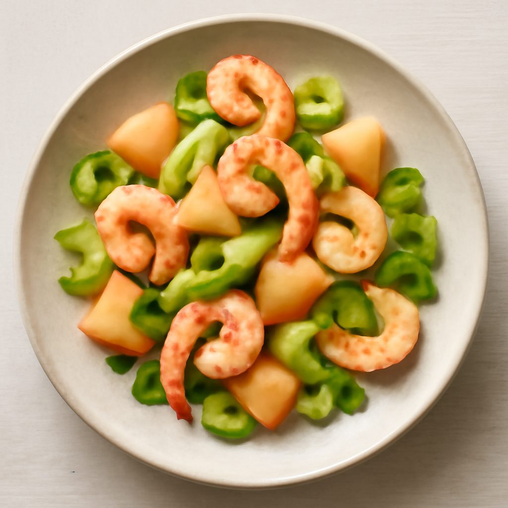 Insalata di Gamberi, Sedano e Melone