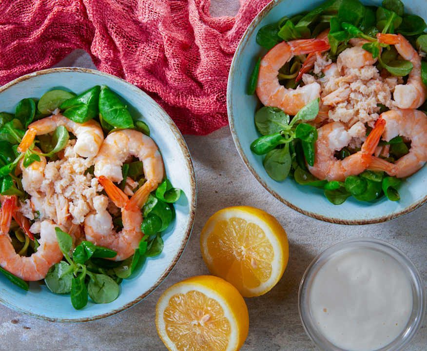 Insalata di granchio e gamberi con maionese allo zenzero Protein