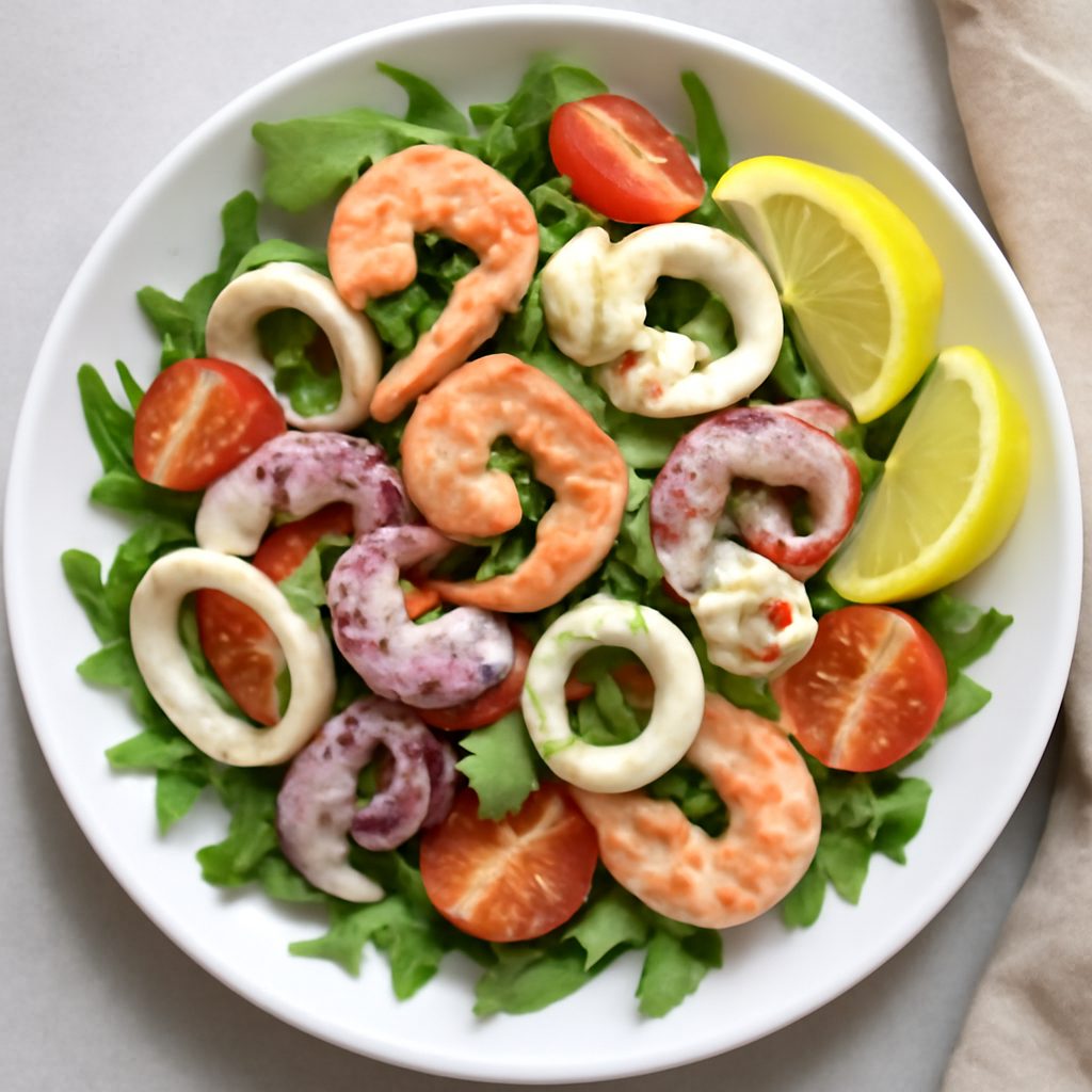 Insalata di mare proteica low-carb con citronette all'aglio