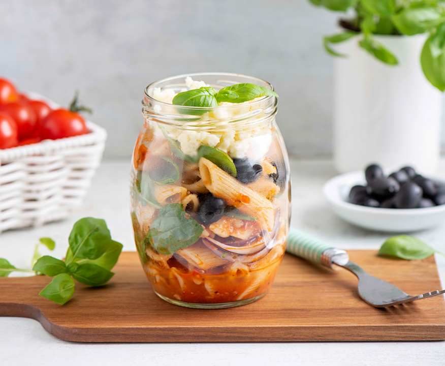 Insalata di pasta con pomodori e spinaci Low Fat