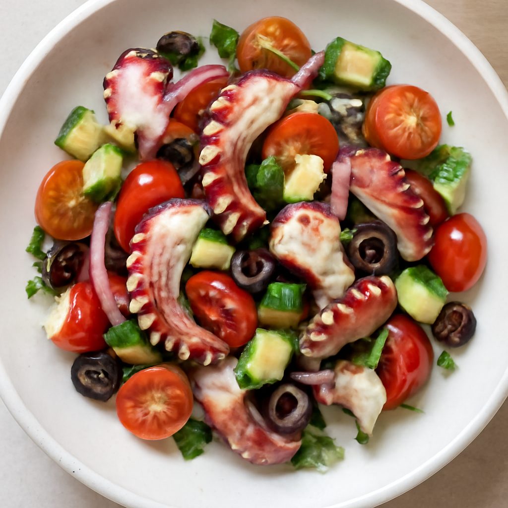 Insalata di polpo mediterranea proteica low-carb
