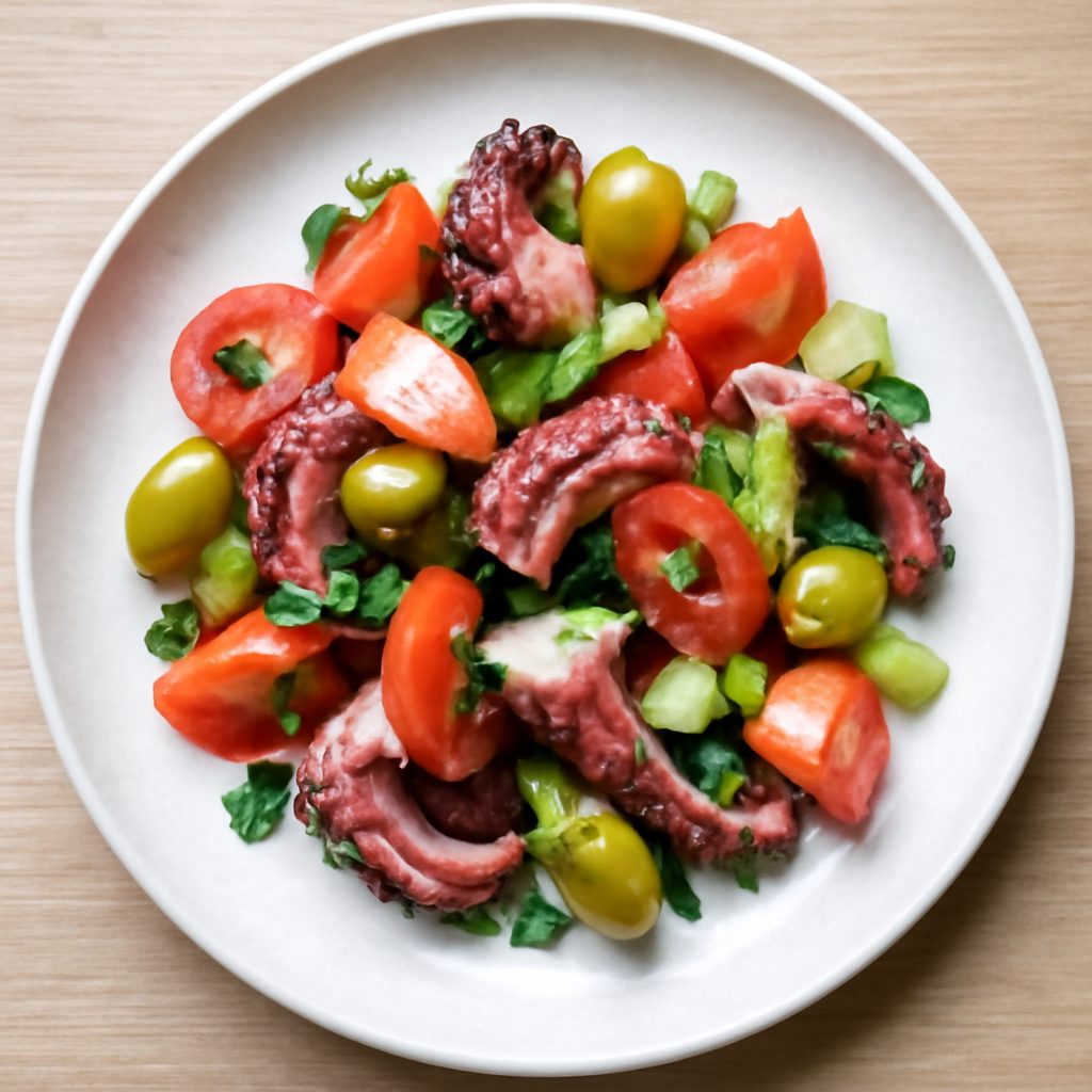 Insalata di polpo con fagiolini e noci Low Carb