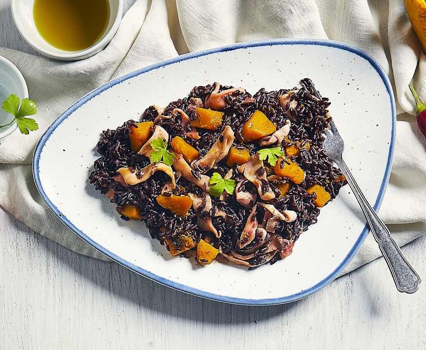 Insalata di riso calda con calamari e zucca Protein
