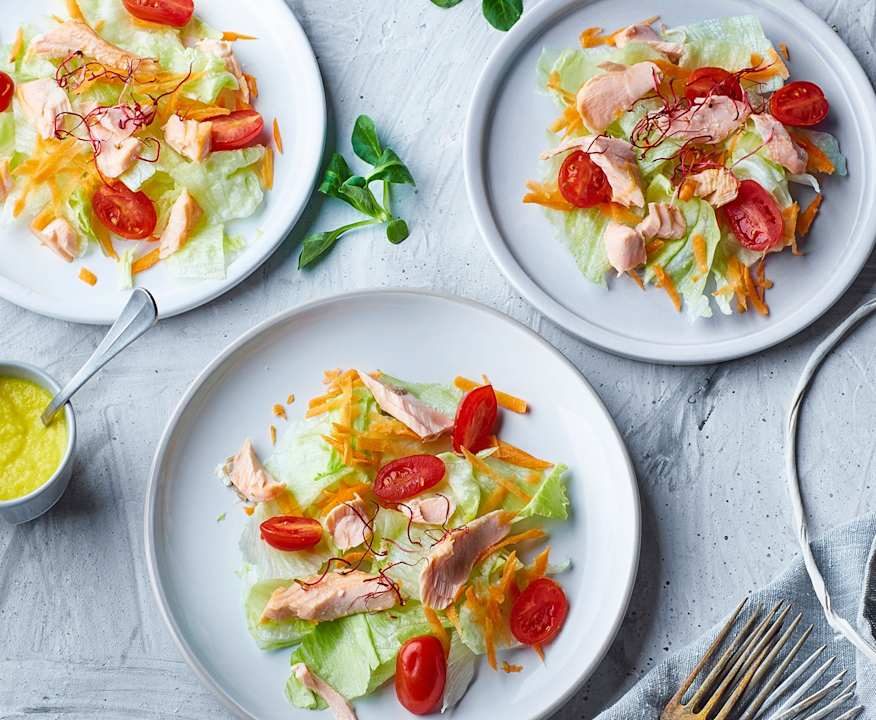 Insalata di salmone con dressing al mango Low Fat