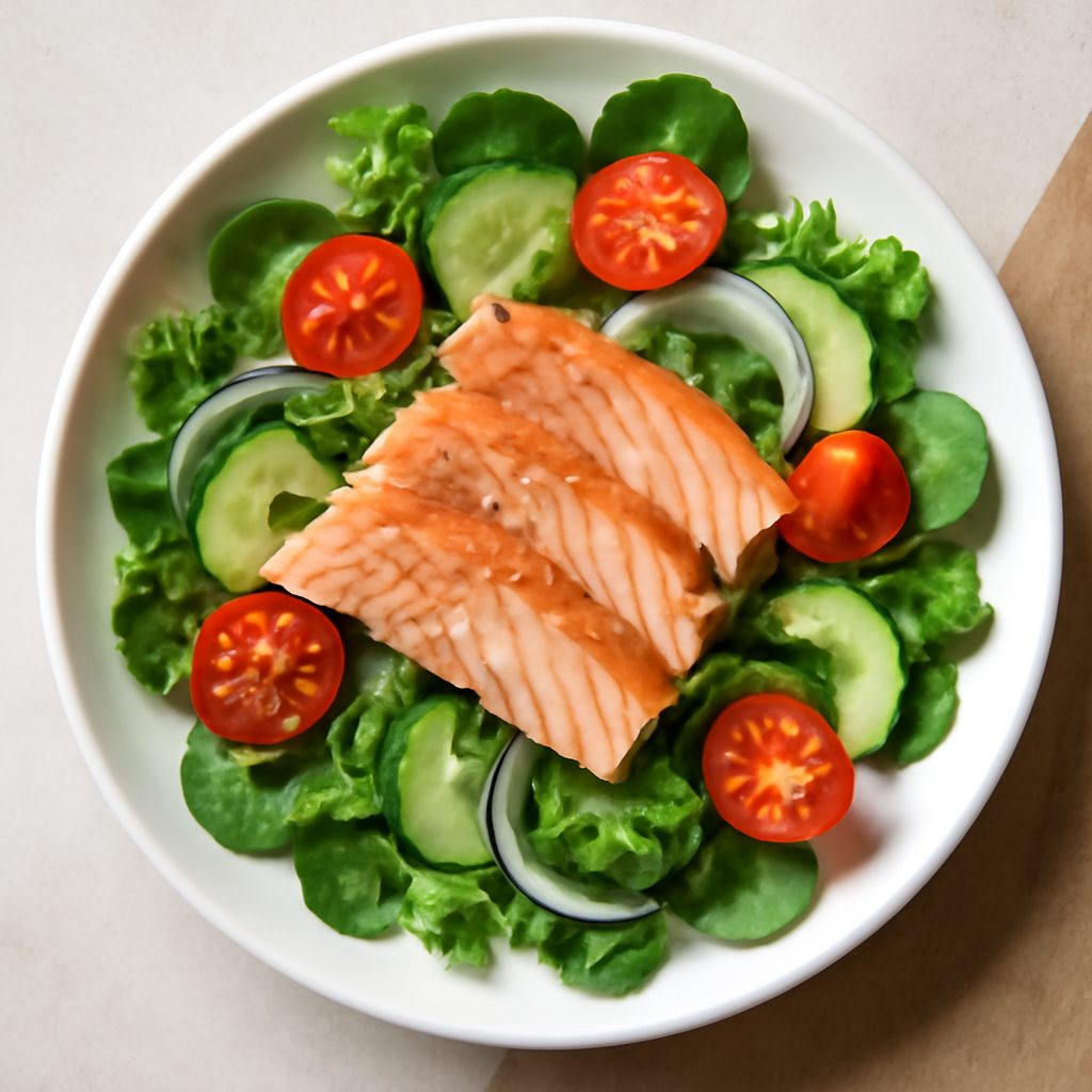 Insalata di salmone con zucchine e fagiolini Low Carb