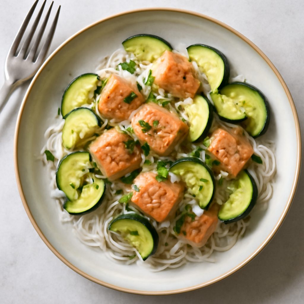 Insalata di Shirataki, Salmone e Zucchine - Versione