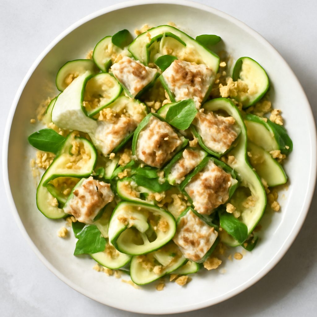 Insalata di Zucchine Crude con Vinaigrette Proteica Low-Carb
