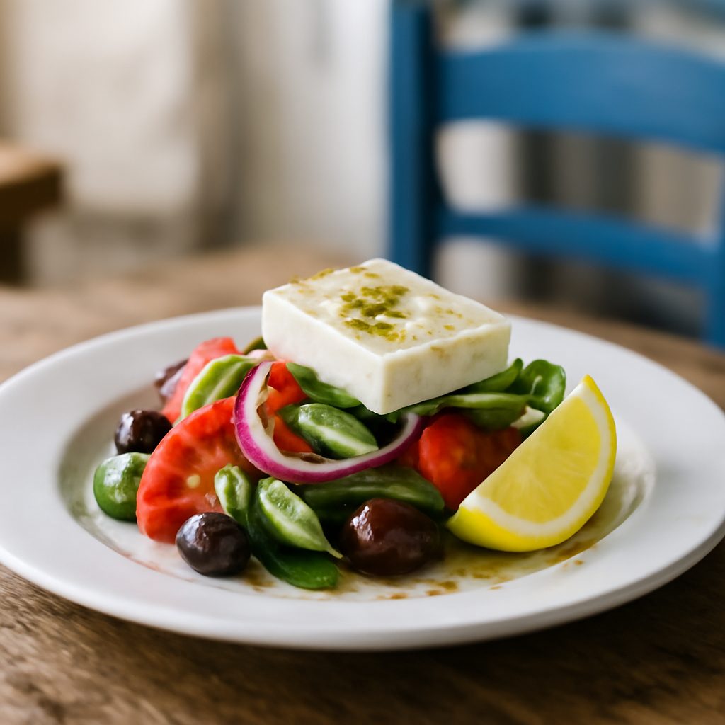 Insalata Greca con Bistecca e Verdure