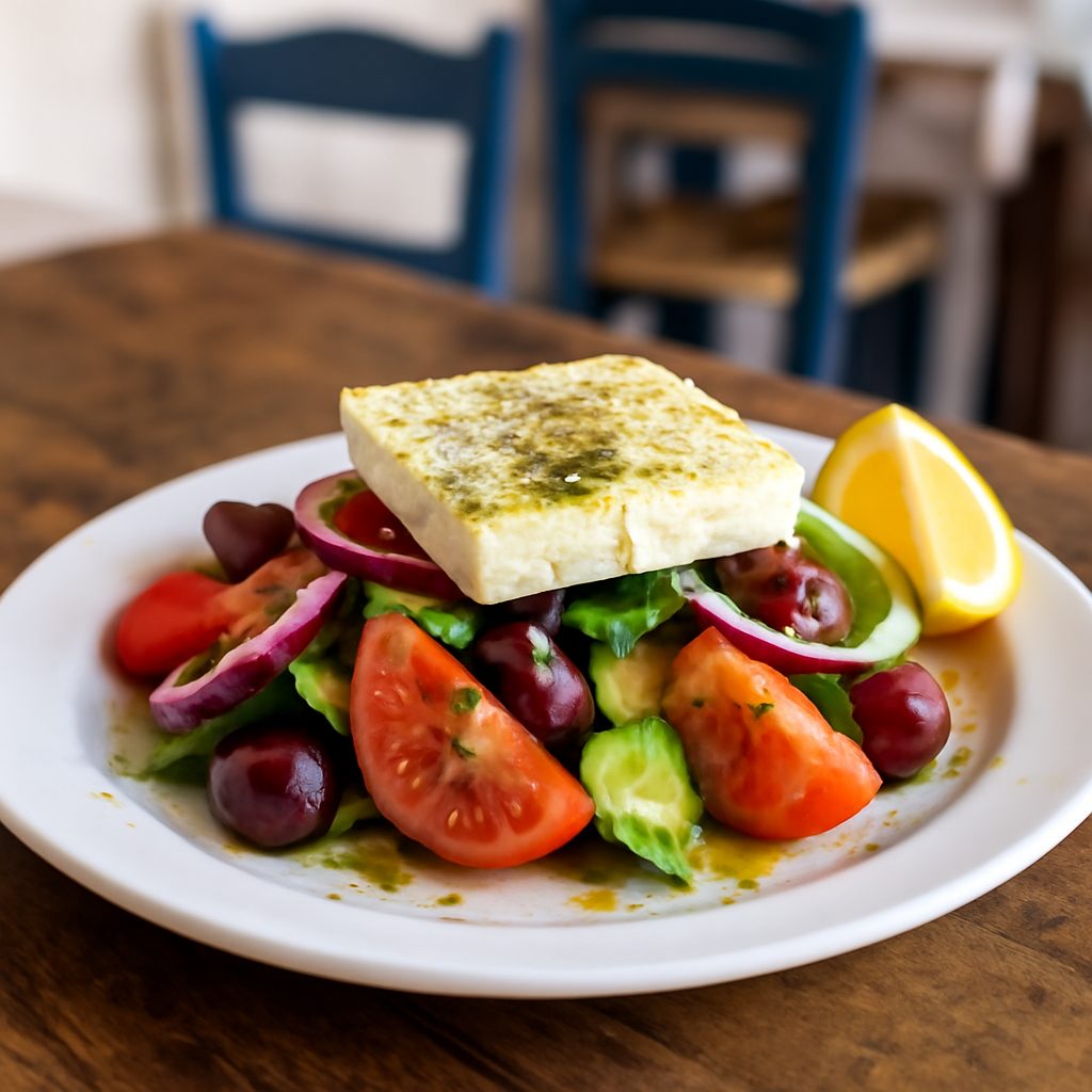 Insalata Greca con Tofu e Cavolfiore