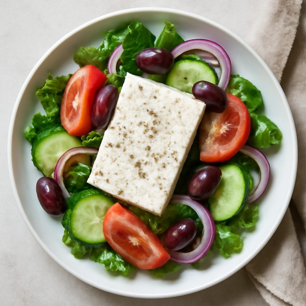 Insalata greca con pollo al vapore