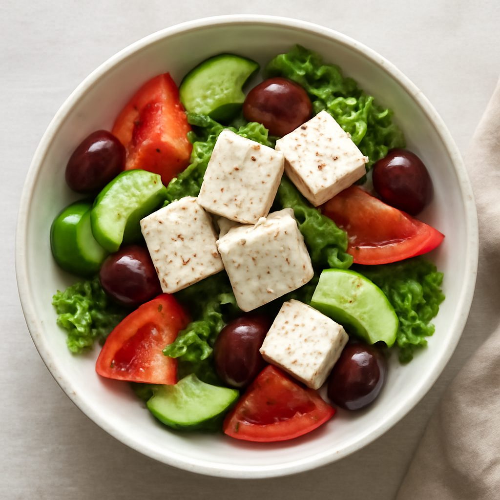Insalata Greca Proteica Low-Carb con Pollo al Vapore