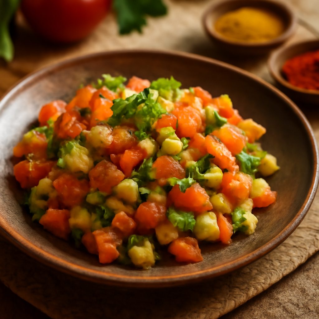 Insalata marocchina light con pomodori e peperoni arrostiti