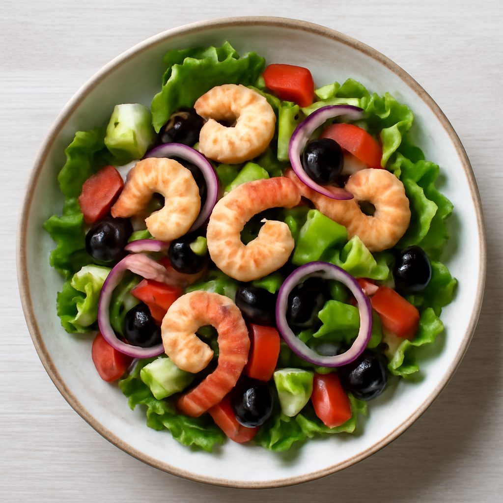 Insalata mediterranea gamberi e cipolle - Versione Fit Low Carb