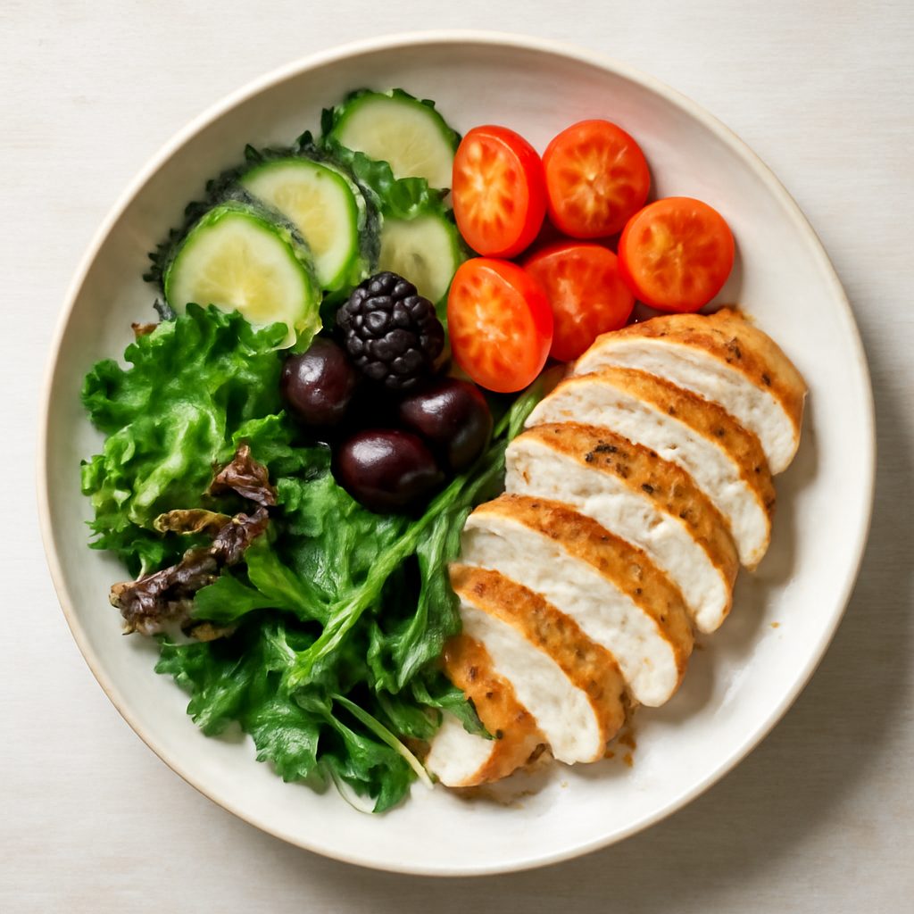 Insalata fit con valeriana, asparagi, uovo barzotto e mazzancolle Low Carb
