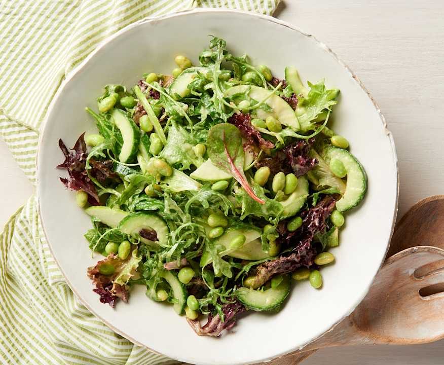 Insalata verde con mele, lime e vinaigrette Protein